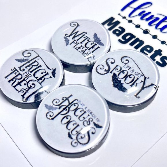 Set of 4 Magnets - Halloween Bats Glass Refrigerator Kitchen Whiteboard - Picture 3 of 3